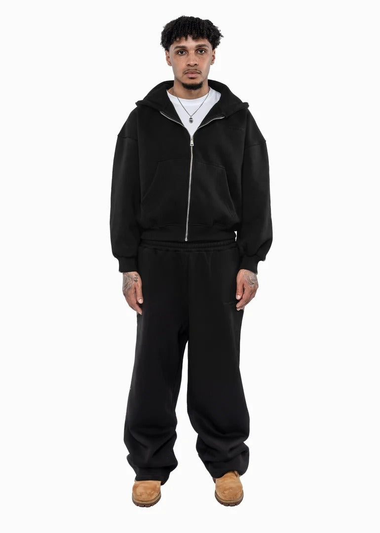 Ensemble homme décontracté avec sweat à capuche zippé et pantalon palazzo à silhouette épaule tombante Echo Archiv