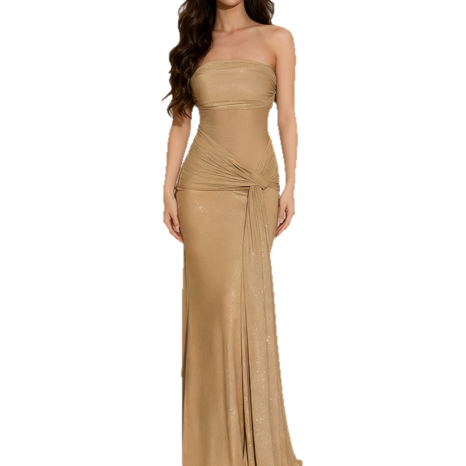 Robe Glamour Sans Manches pour Femmes avec Écharpes Élégantes R&B
