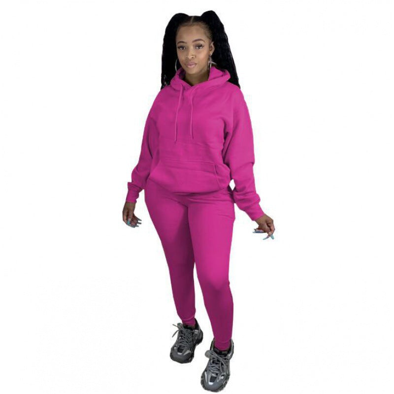 Ensemble de loisirs pour femmes en deux parties avec un sweat à capuche oversize et des leggings taille haute, coupe slim Echo Archive
