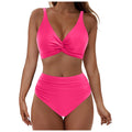 Ensemble de bikini taille haute pour femmes avec haut enroulé élégant R&B