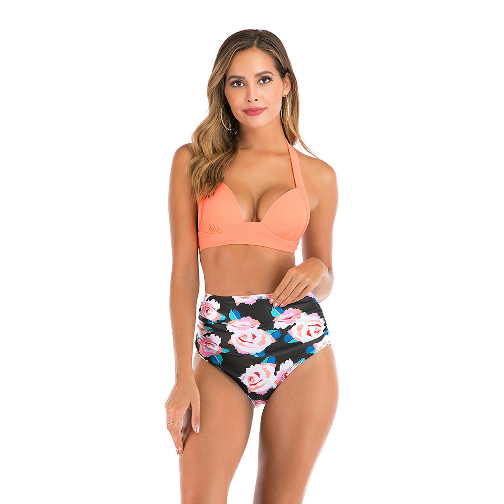 Bikini taille haute pour femmes avec décolleté plongeant et motif animal tendance Echo Archiv