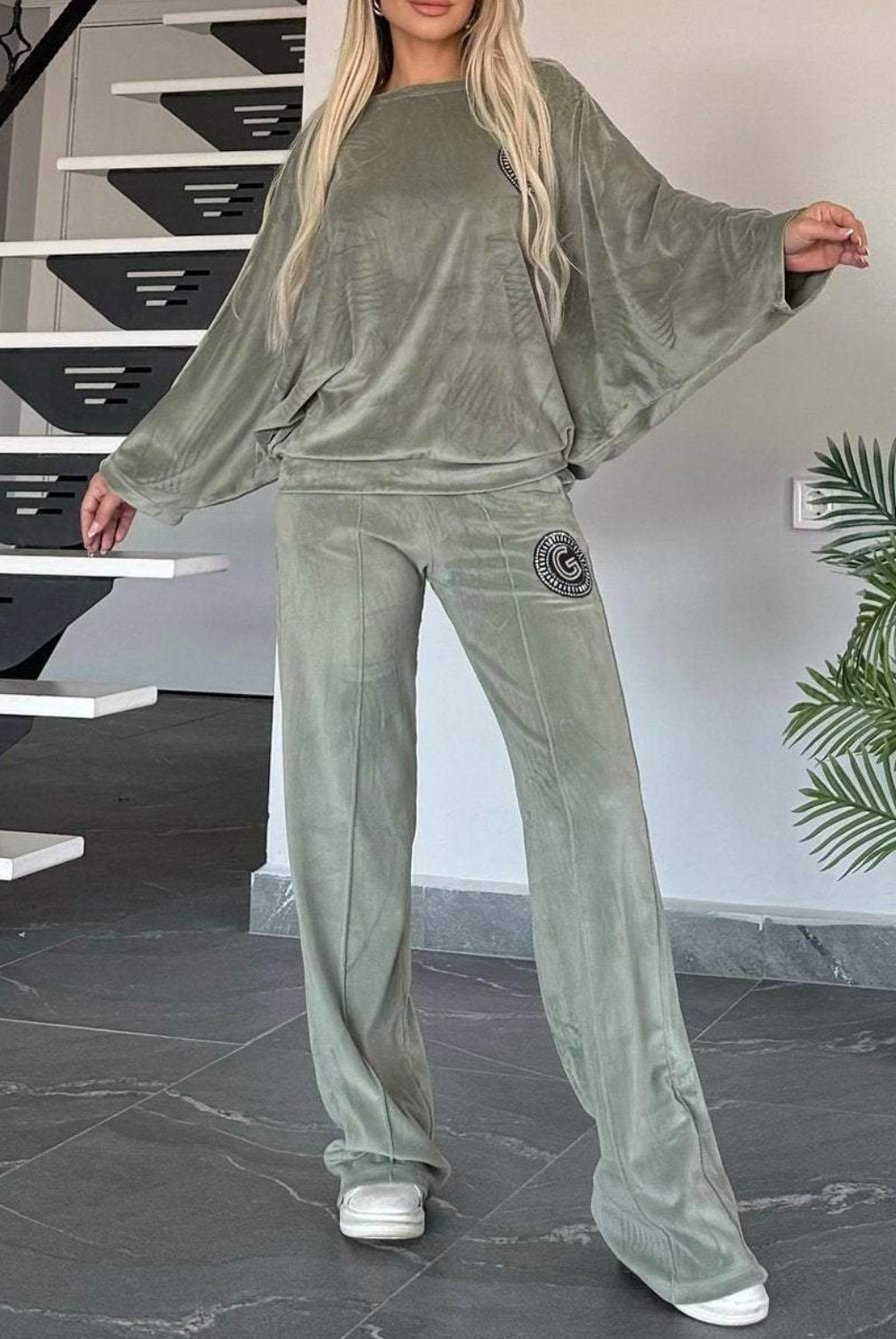 Ensemble de Loungewear Élegant en Velours Doux pour Femmes