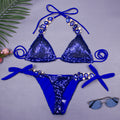 Bikini triangle scintillant pour femmes avec accents à la mode R&B