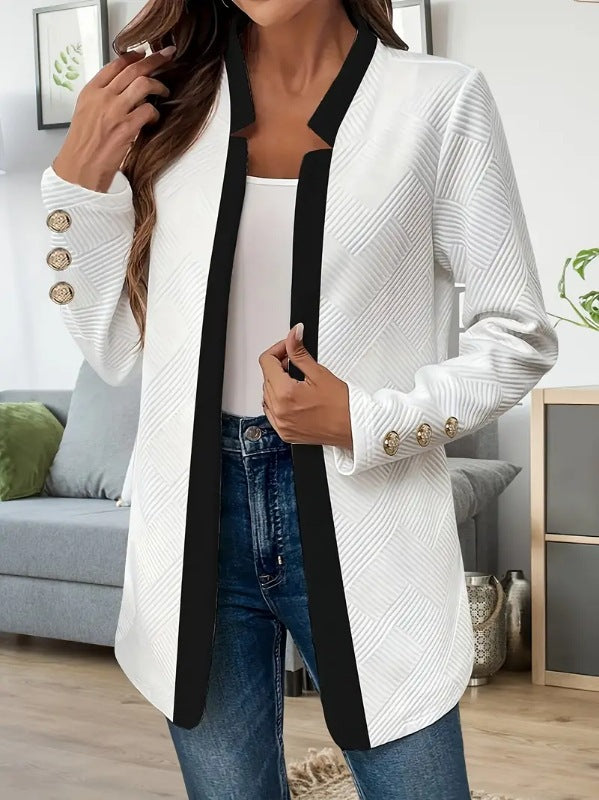 Veste blazer pour femmes avec coupe ajustée et col contrasté