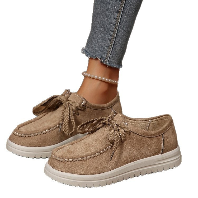 Mocassins pour femmes en daim doux avec semelle antidérapante R&B