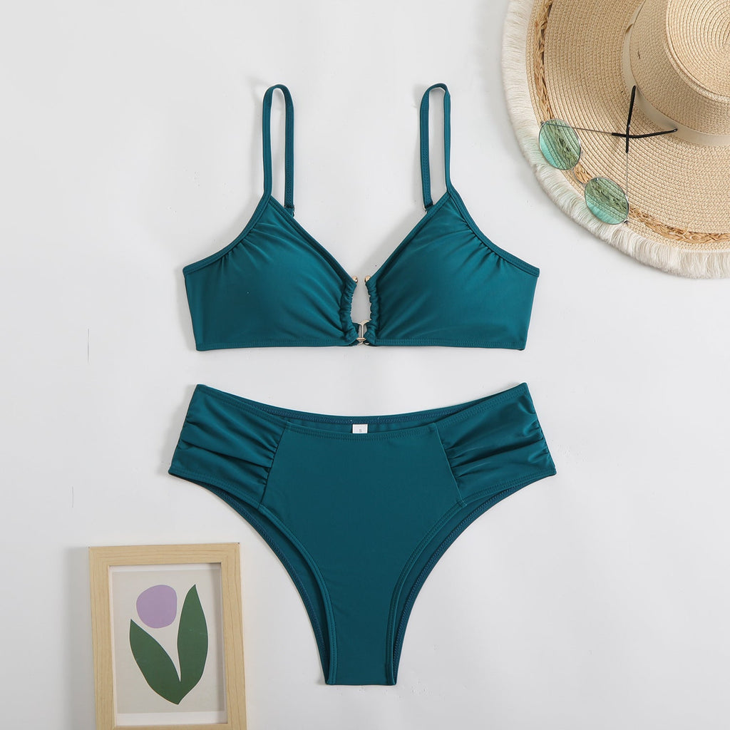 Bikini triangle tendance pour femmes avec fronces latérales R&B