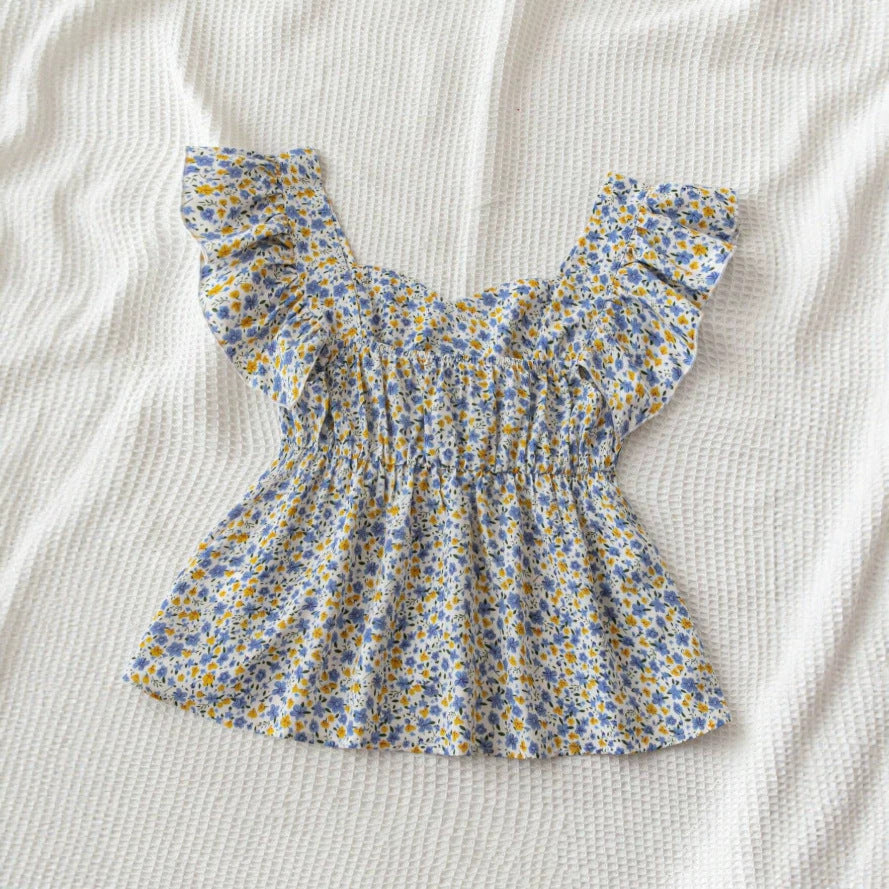 Blouse à fleurs pour femmes avec détails en volants et coupe fluide Heidi-Mode