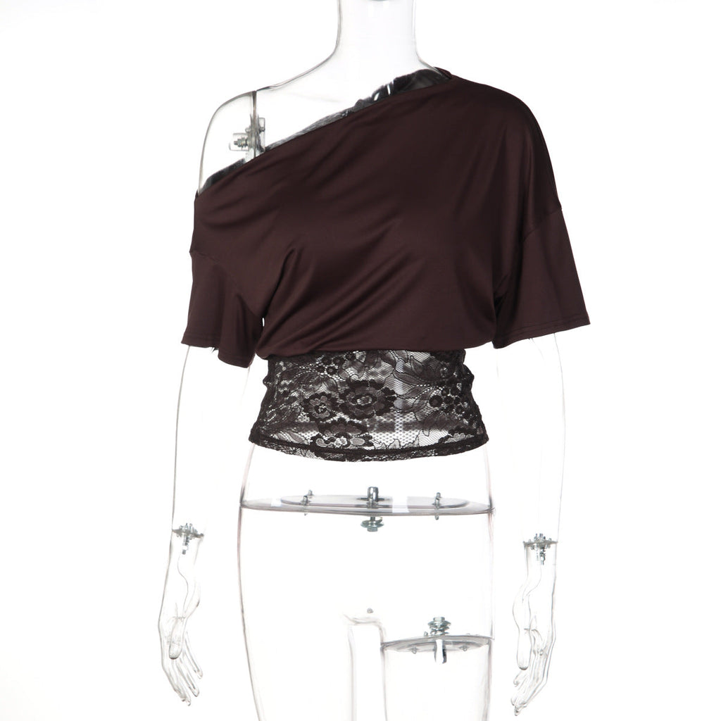 Blouse Femme Off-Shoulder avec Détails en Dentelle Heidi-Mode