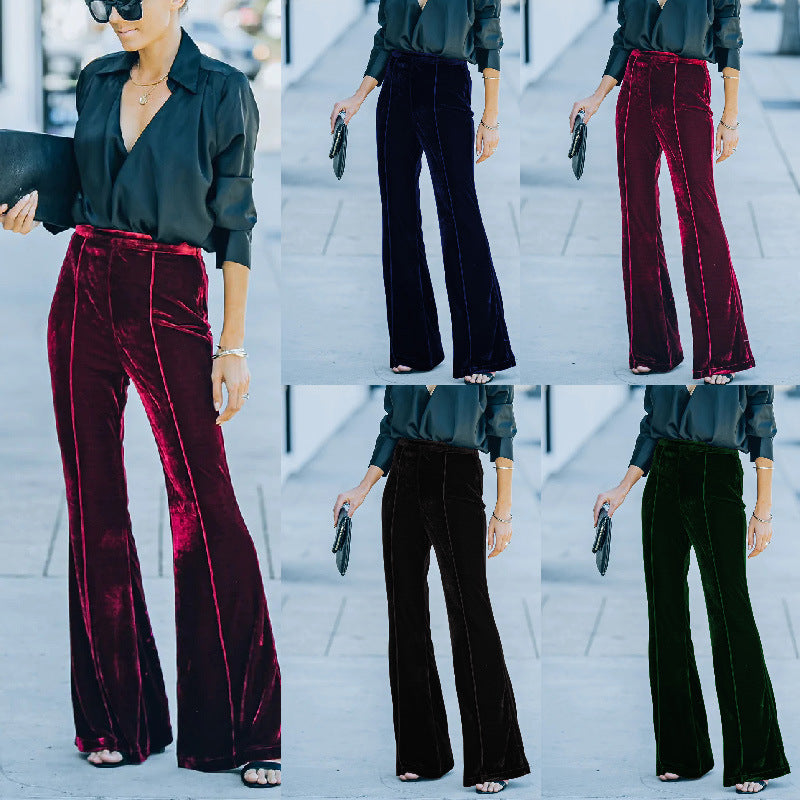 Pantalon Velours Élégant et Doux pour Femmes