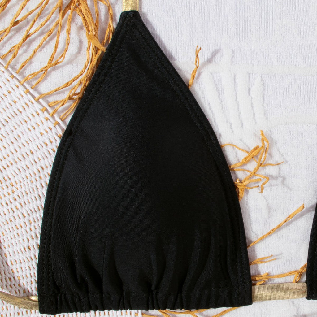 Bikini triangle pour femmes avec des détails en bande glamour R&B
