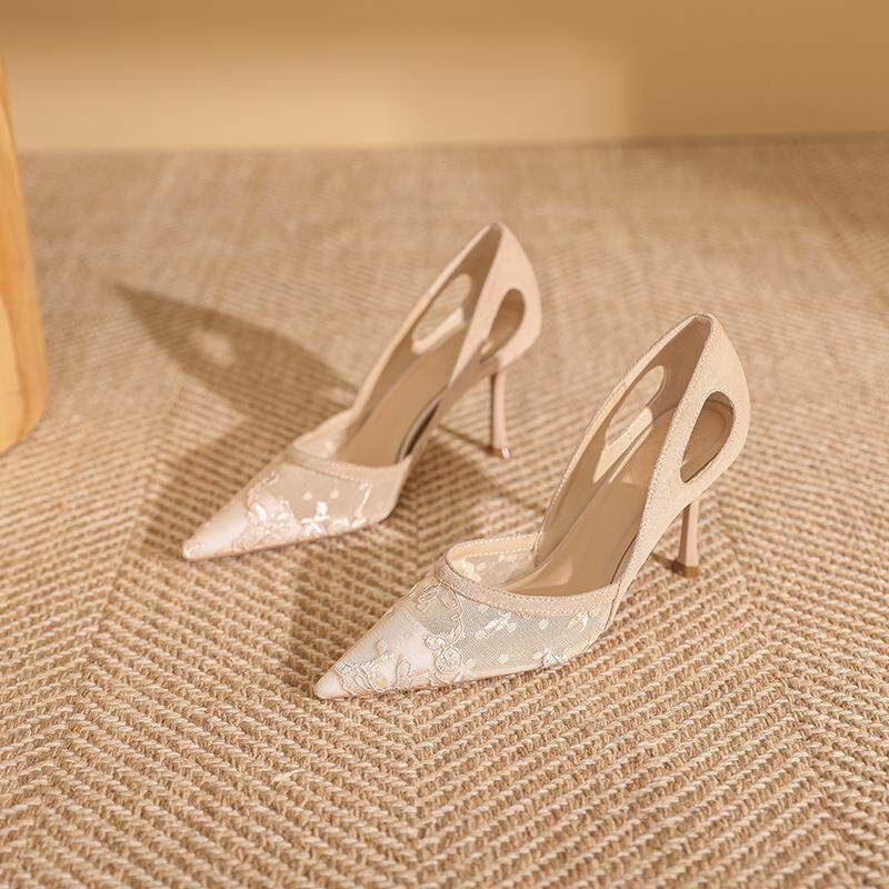 Talons aiguilles élégants pour femmes avec motif floral R&B