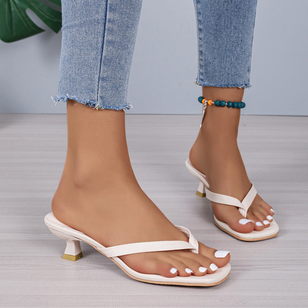 Sandales à talons pour femmes de haute qualité avec des lanières élégantes et un lit de pied innovant R&B