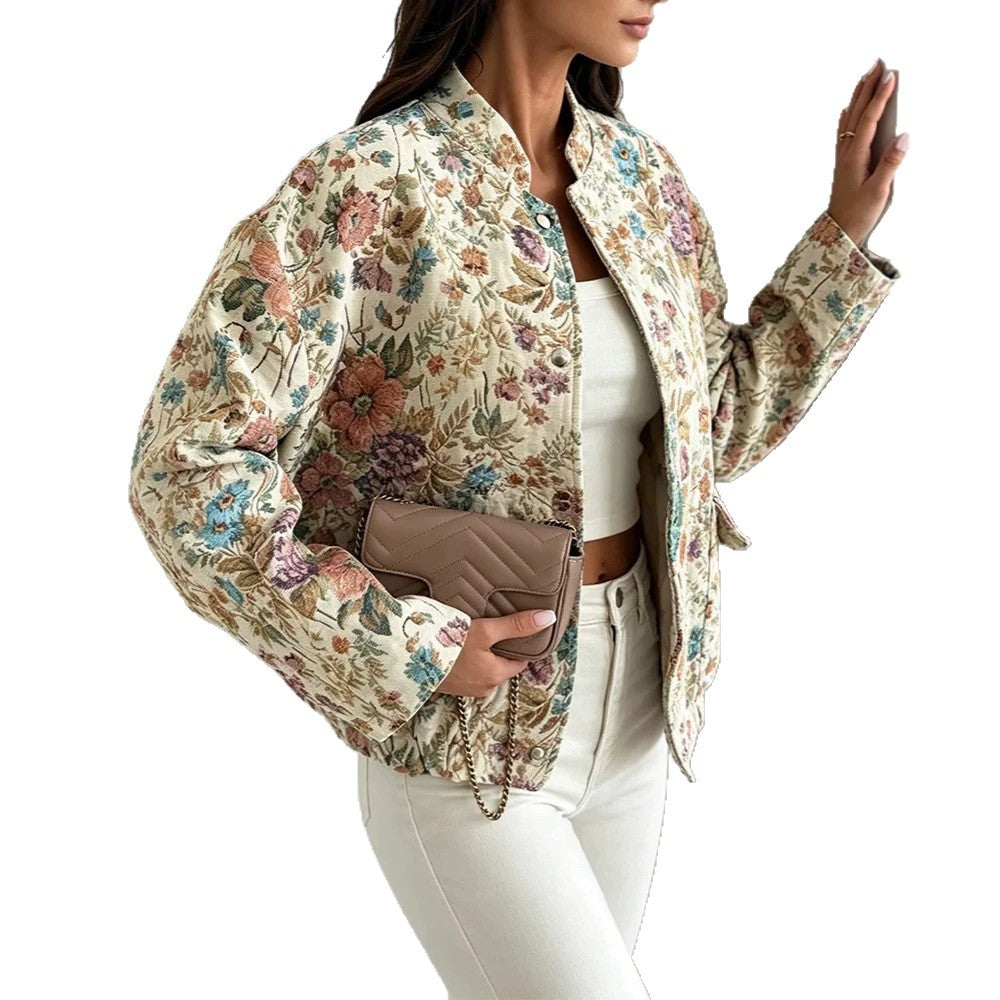 Veste à manches longues pour femmes avec boutons