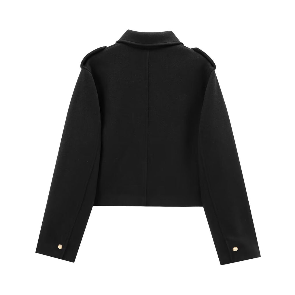 Veste courte à la mode pour femmes avec poches à rabat