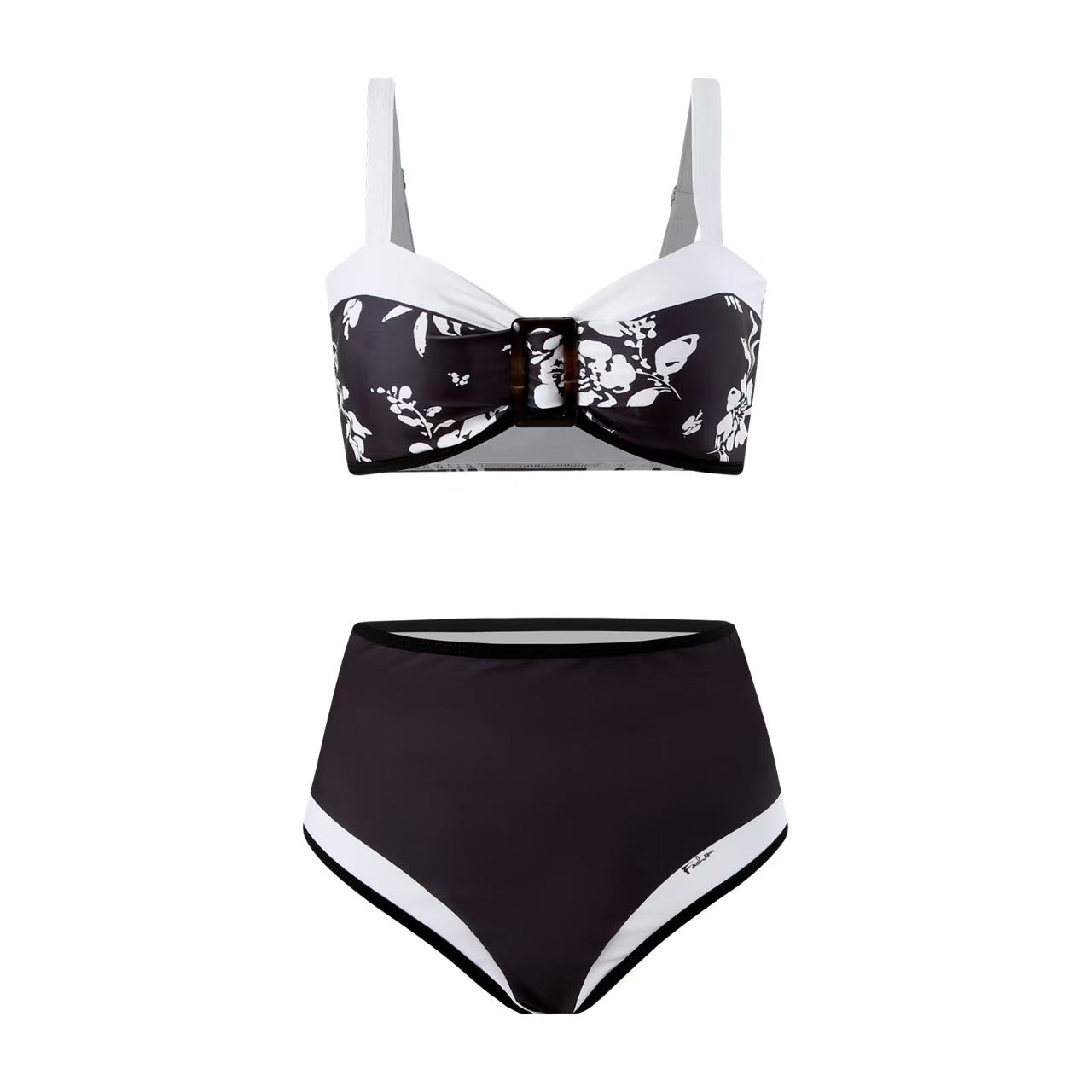 Ensemble de bikini taille haute pour femmes avec motif floral et bretelles réglables Echo Archiv