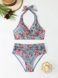 Ensemble de bikini pour femmes taille haute avec design floral R&B