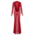 Robe longue élégante pour femmes avec décolleté en V profond et fronces Heidi-Mode