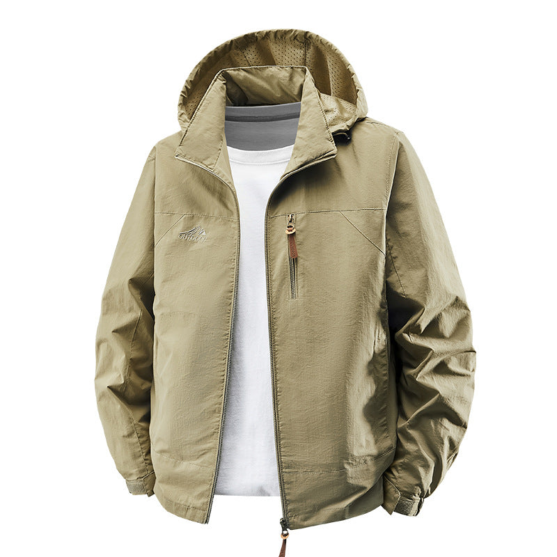 Veste unisexe légère et imperméable pour le plein air avec capuche et poches zippées étanches Echo Archiv