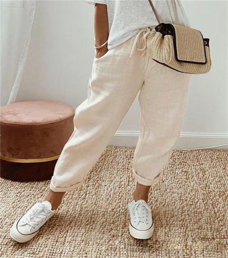 Pantalons Harem en Damenschalotte avec broderie florale Echoarchiv