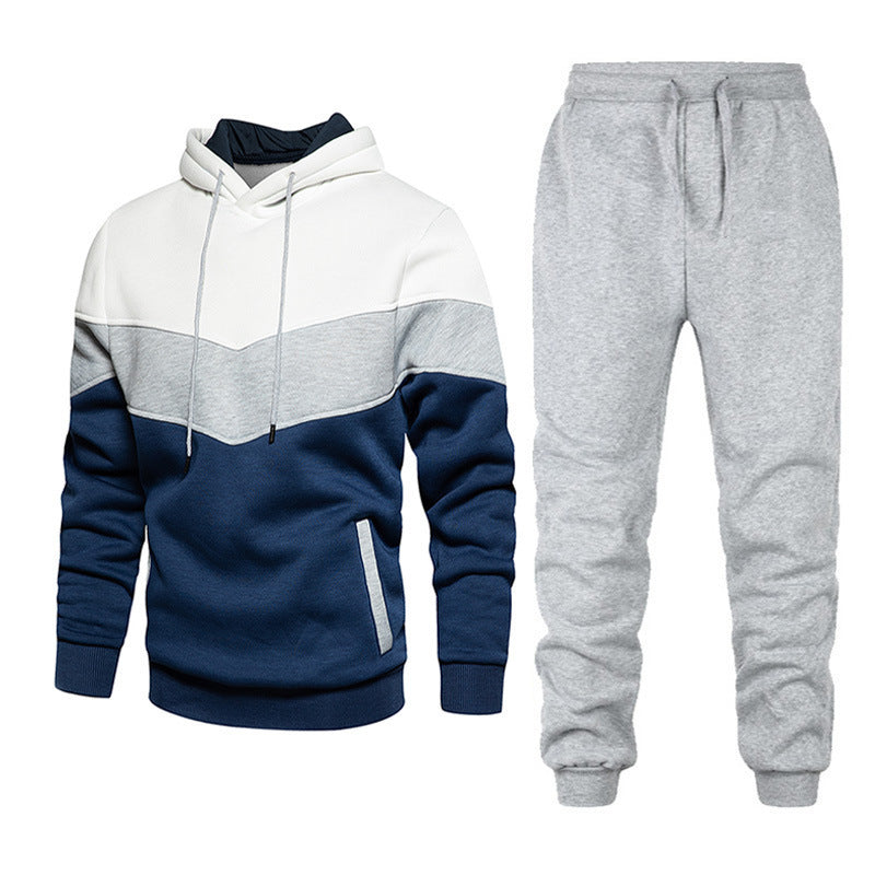 Ensemble athleisure pour hommes avec capuche en chevron, sweat à capuche en polaire et pantalon de jogging fuselé Echo Archiv