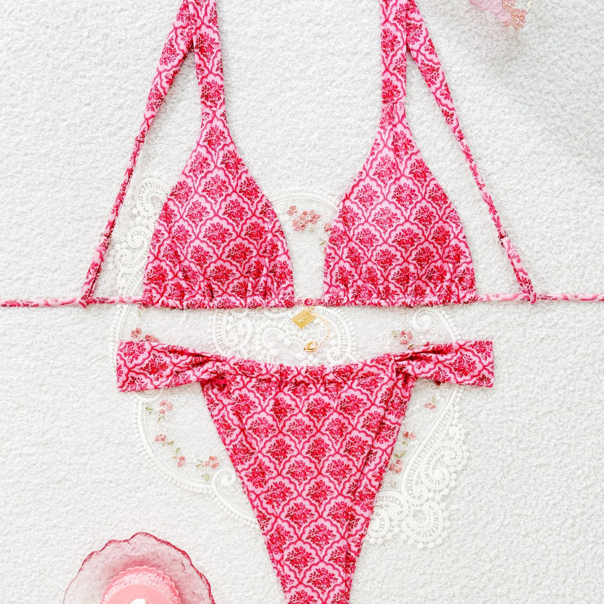 Bikini triangle femme avec motif floral léopard Echo Archiv