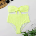 Bikini Femme Taille Haute avec Détail de Nœud Stylé R&B