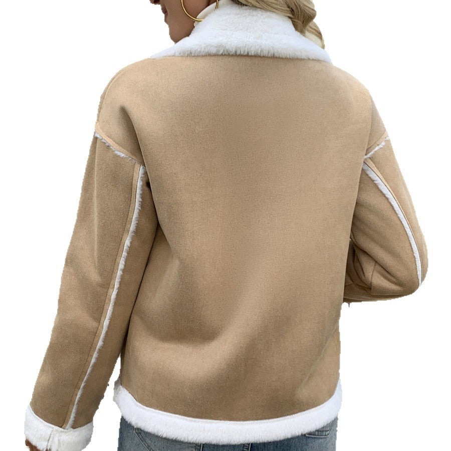 Veste en peluche teddy pour femmes, à la mode et confortable