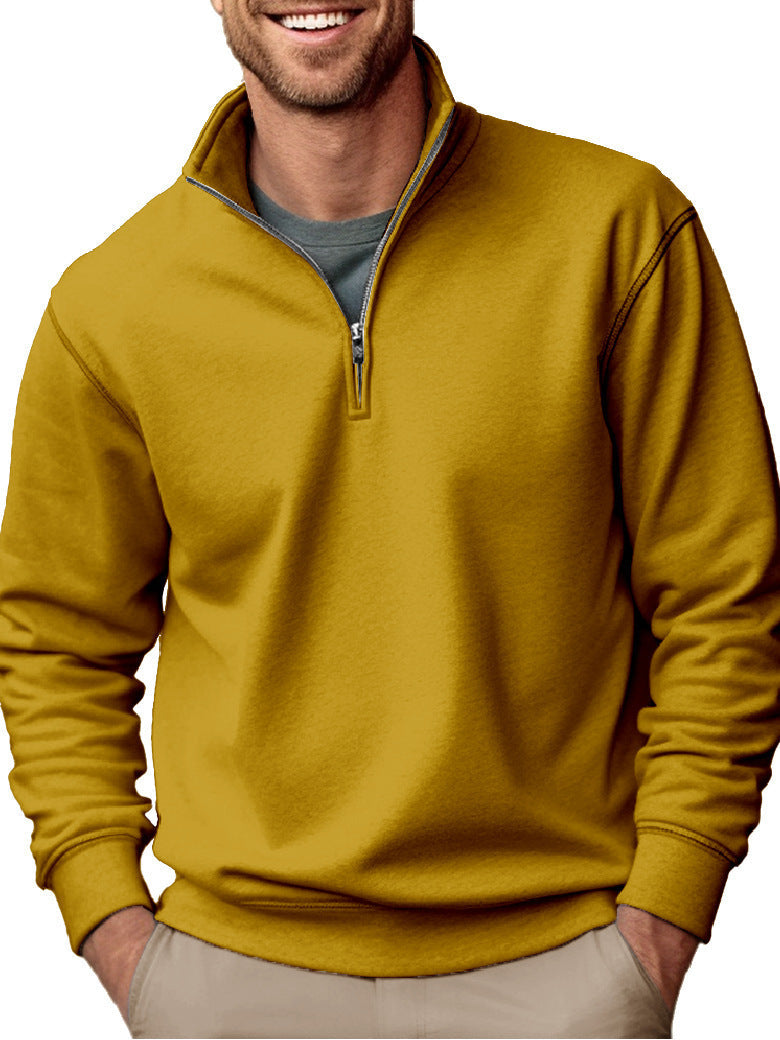 Sweat-shirt pour hommes à demi-zip avec col montant et doublure en polaire douce Echo Archiv