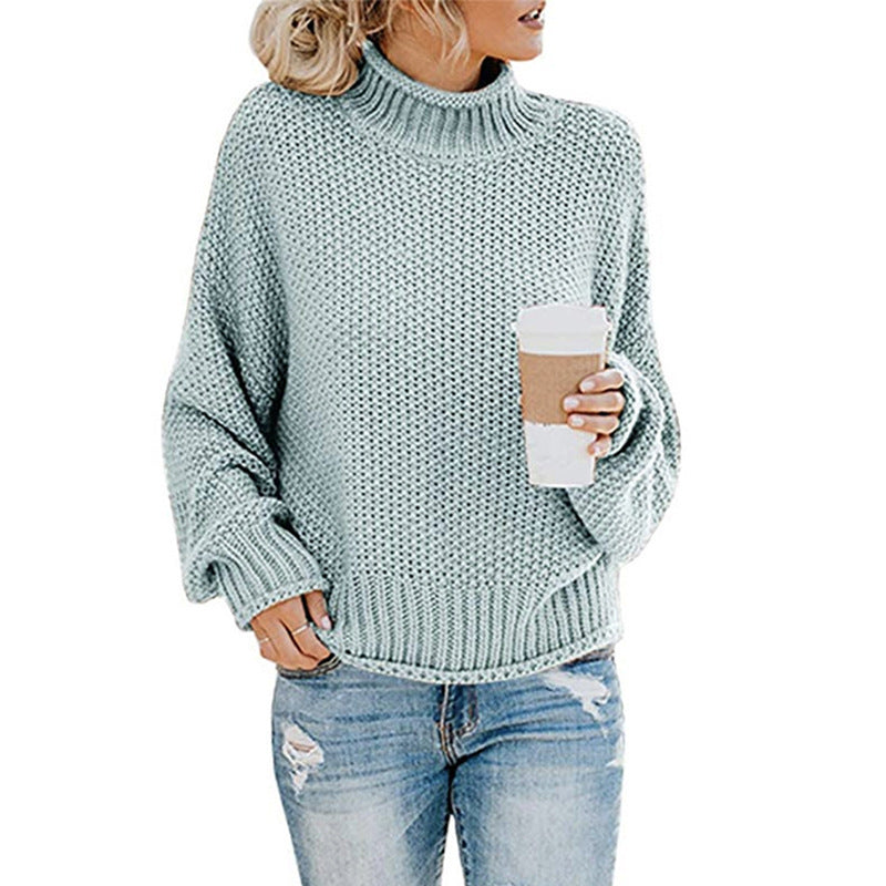 Pull à col roulé en grosse maille pour femmes avec coupe oversize et motif rayé bloc Echo Archiv