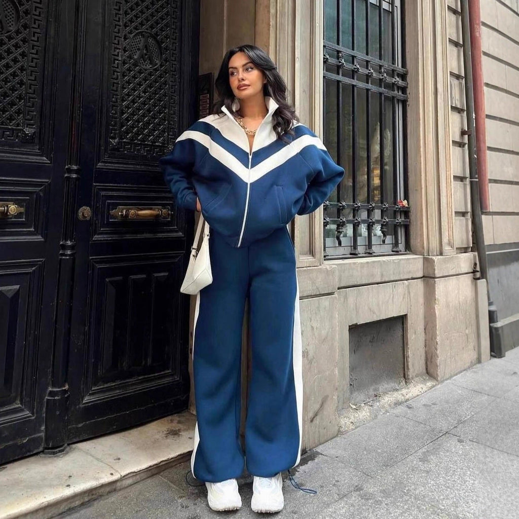 Ensemble de jogging deux pièces pour femmes avec bandes contrastées Echoarchiv