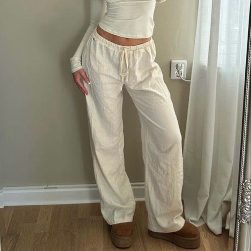 Pantalon de jogging large pour femmes avec taille haute, cordon de serrage et silhouette Palazzo Echo Archiv