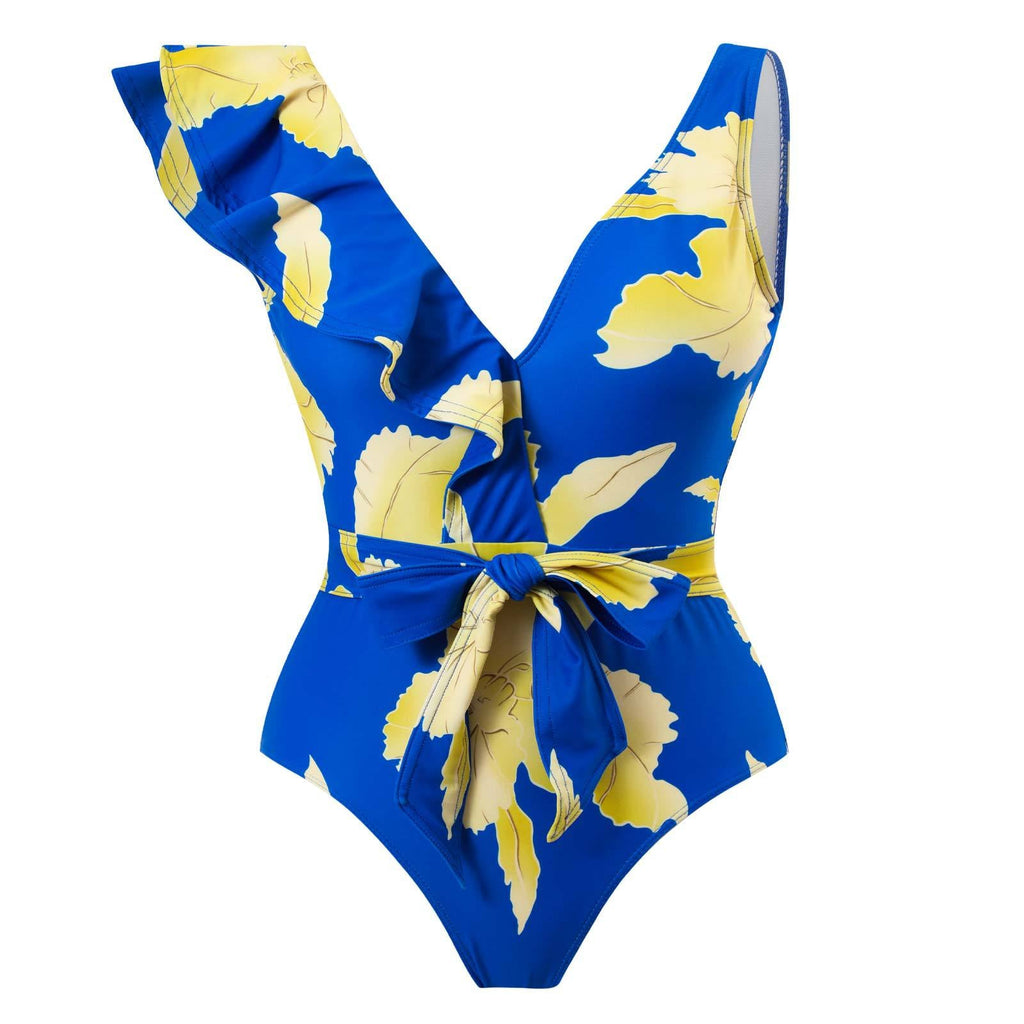 Maillot de bain une pièce élégant pour femmes avec détails en volants floraux Echo Archiv
