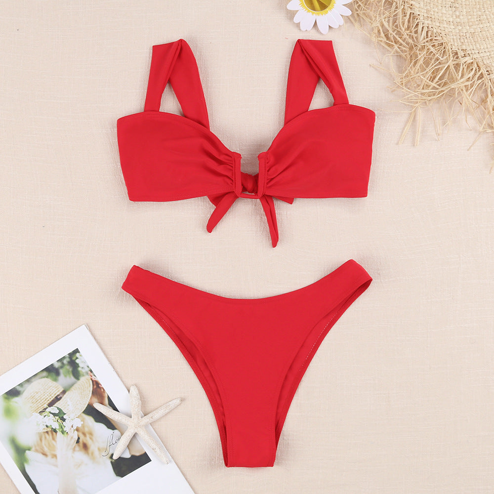 Ensemble de bikini pour femmes avec design à nouer à la mode et motif floral Echo Archiv