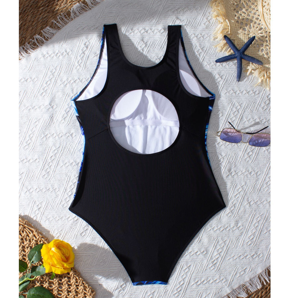 Maillot de bain une pièce sportif pour femmes avec design aquatique dynamique Drune