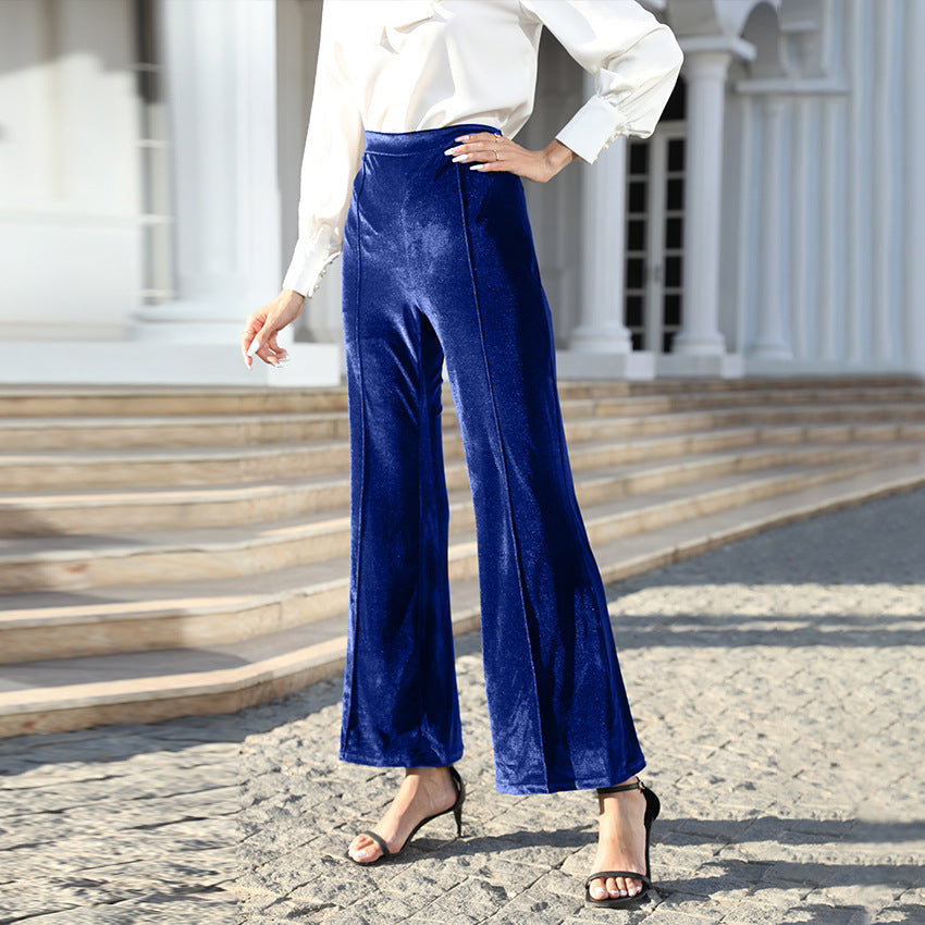 Pantalon en velours taille haute pour femmes Echoarchiv