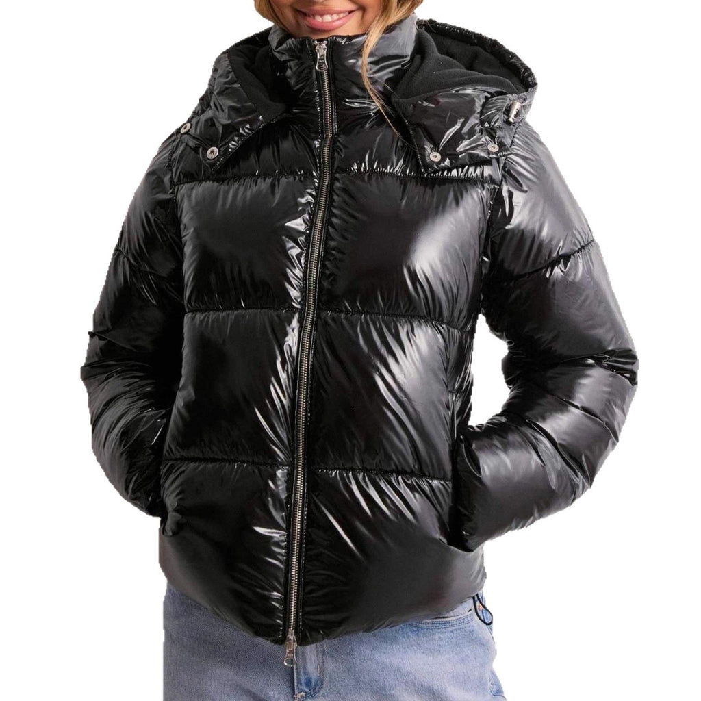Veste matelassée pour femmes avec capuche réglable et poches zippées