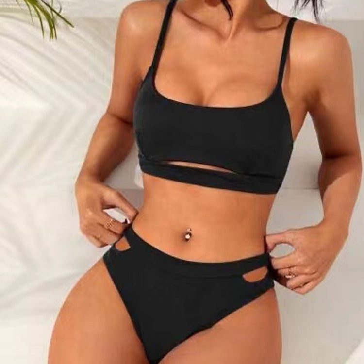 Bikini Femme à Taille Haute avec Découpes Stylées R&B