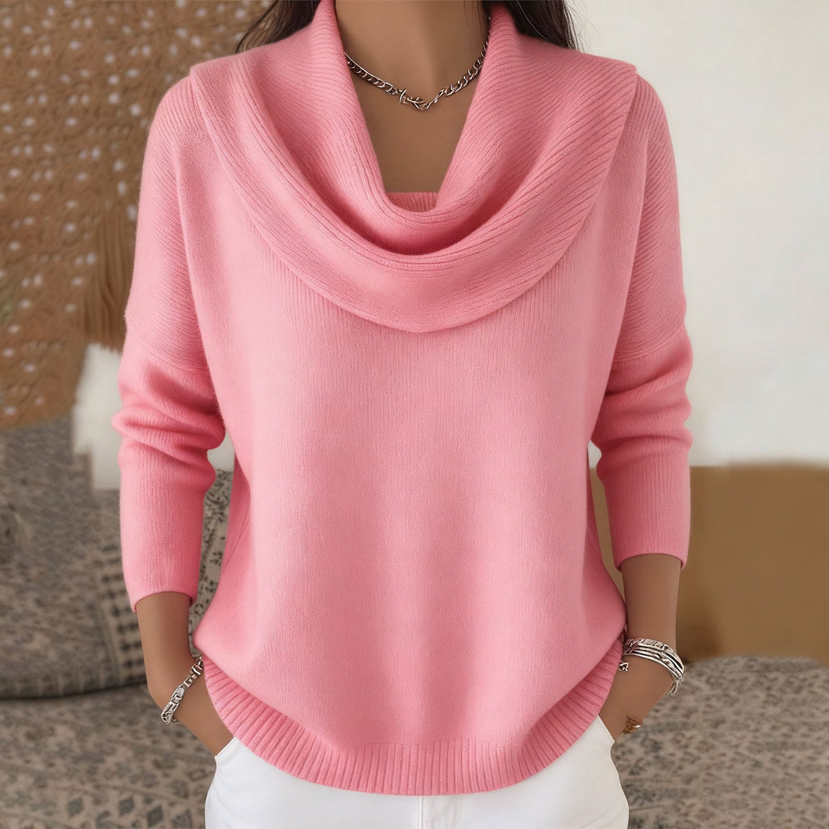 Pull Bootcut Stylé pour Femmes avec Col Cascading