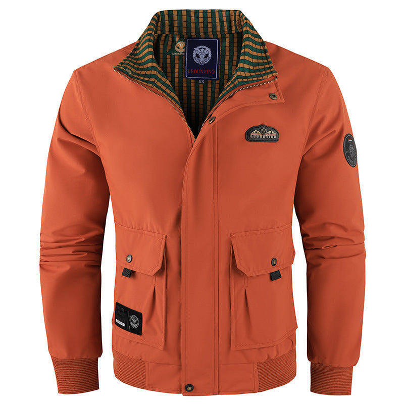 Veste bomber Field pour hommes en tissu coupe-vent avec rembourrage matelassé au col intérieur, fermeture éclair frontale cachée et poches à rabat multifonctionnelles Echo Archiv
