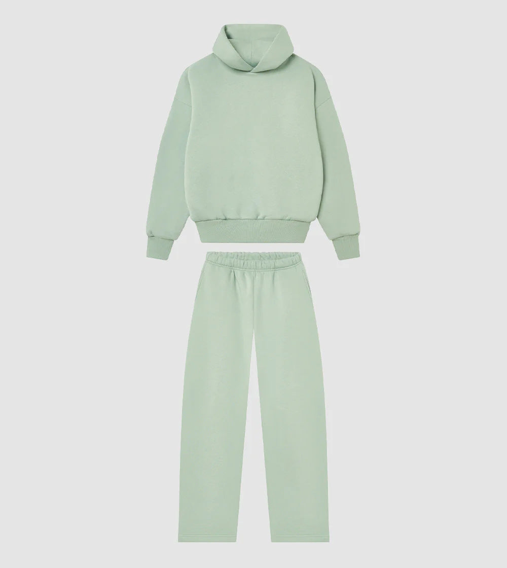 Ensemble de loungewear unisexe confortable avec col roulé haut, sweat-shirt à coupe décontractée et pantalon droit Echo Archiv