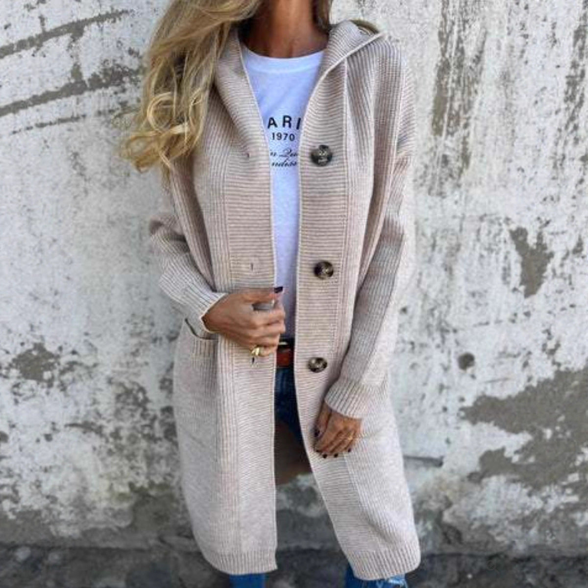 Manteau en Tricot Élégant pour Femmes