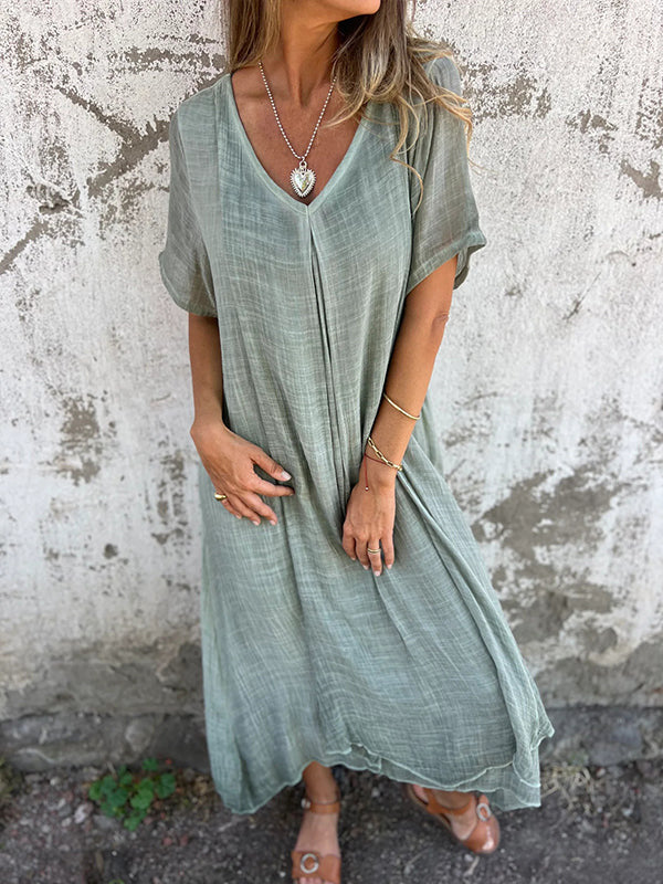 Amber | Robe midi élégante à décolleté en V