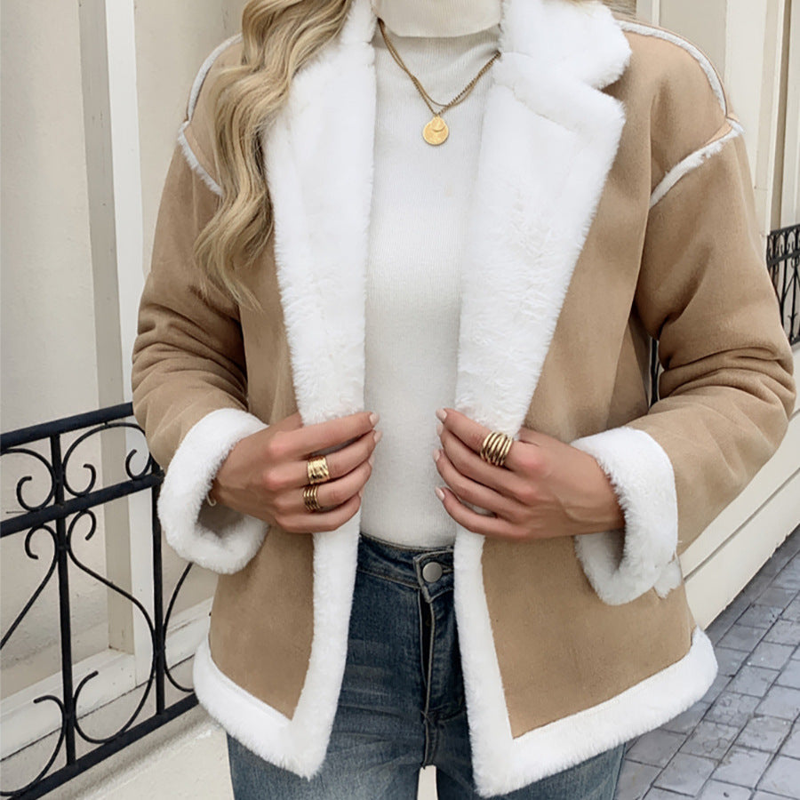 Veste en peluche teddy pour femmes, à la mode et confortable