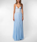 Robe corset à col halter pour femmes avec corsage en dentelle et jupe plissée fluide R&B