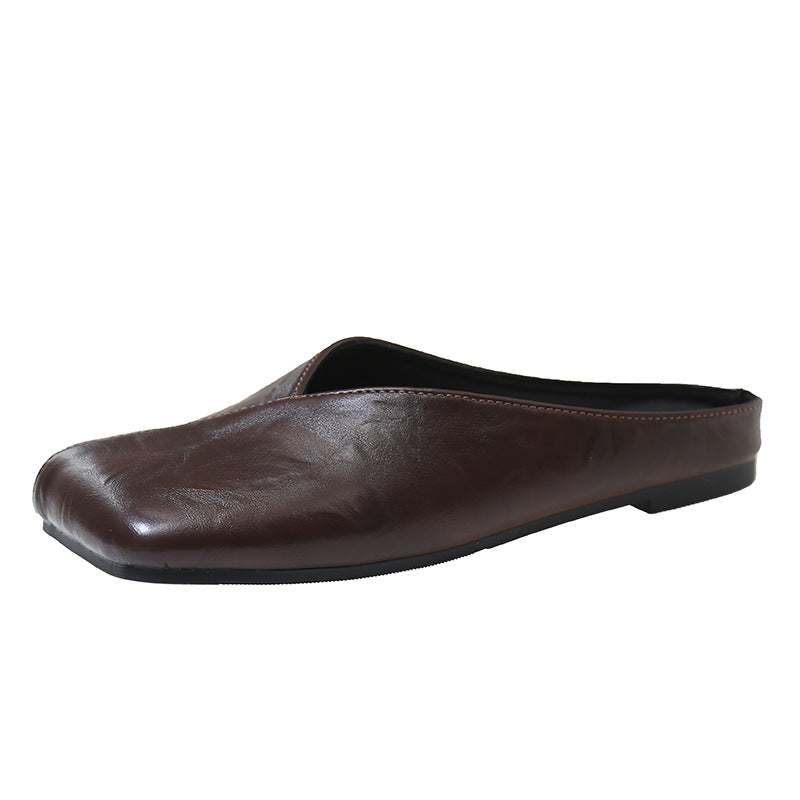 Mules pour femmes au design moderne et minimaliste en cuir de haute qualité R&B