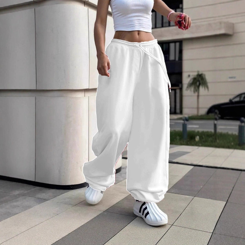 Pantalon de jogging large pour femmes avec ceinture confort haute, cordon de serrage et poignets élastiques Echo Archiv