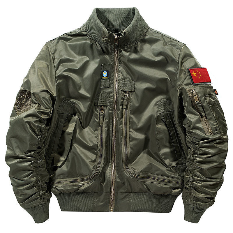 Veste bomber pilote pour hommes avec poches zippées multifonctionnelles, organisateur de manches et col montant Echo Archiv