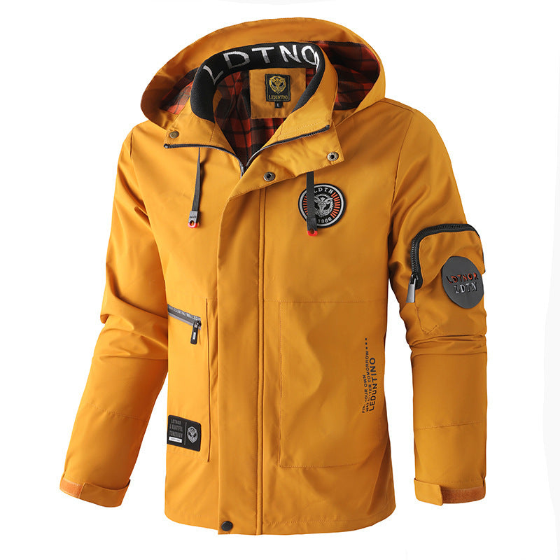 Veste outdoor pour hommes imperméable avec capuche, poches multifonctionnelles et doublure en maille respirante Echo Archiv