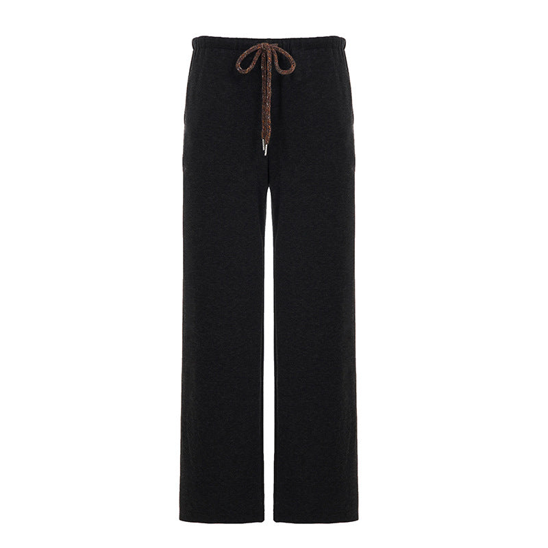 Pantalon de lounge large taille haute pour femmes avec cordon et coupe fluide Echo Archiv