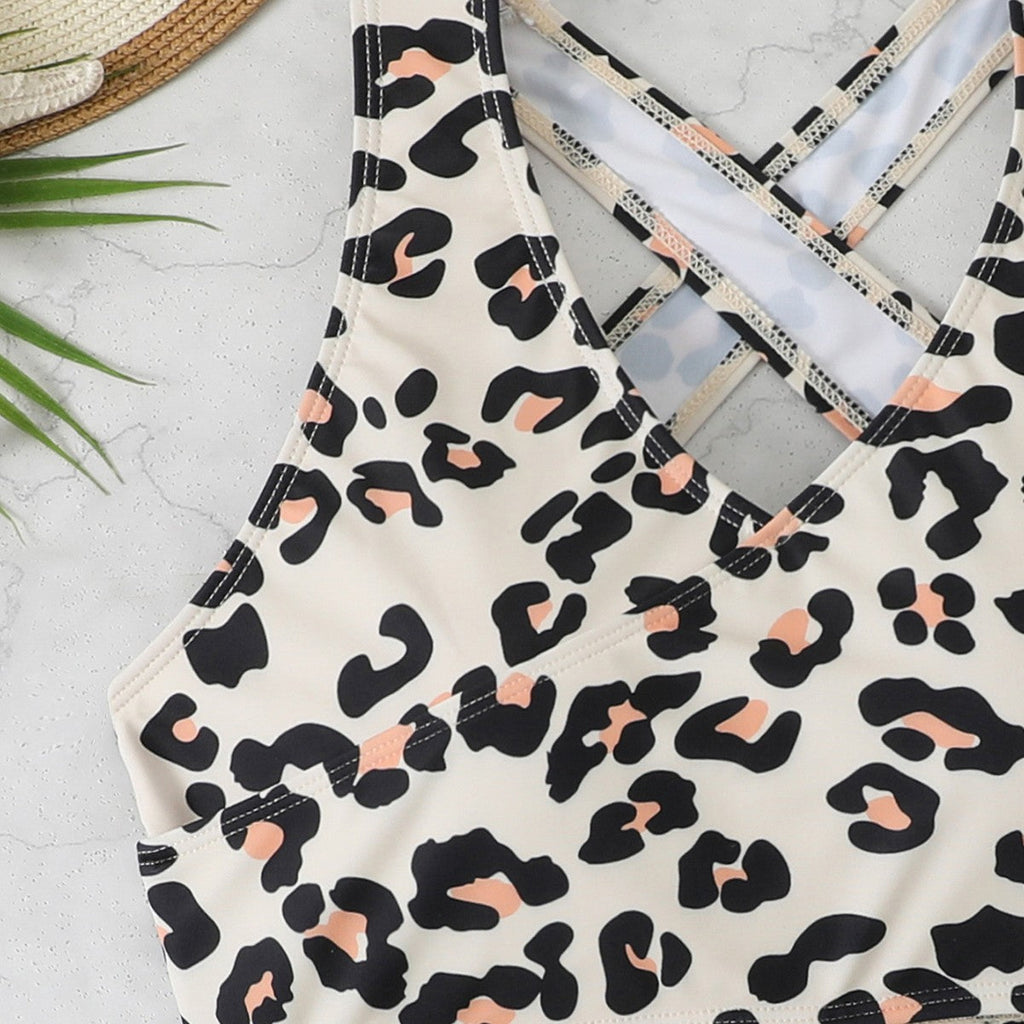 Ensemble de bikini sportif pour femmes avec un design léopard à la mode R&B
